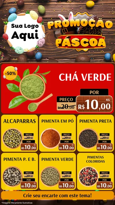 Modelo de Rede Social para Stories com o tema Promoção Páscoa para Produtos Naturais