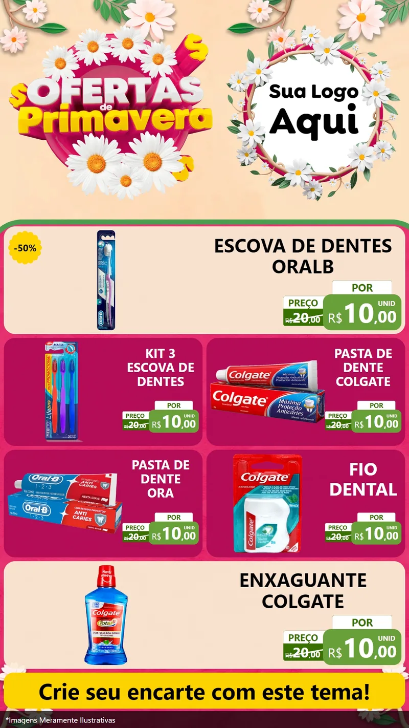 Modelo de TV para TV Vertical com o tema Ofertas de Primavera para Higiene Pessoal