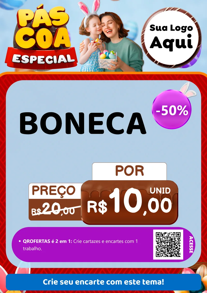 Modelo de Cartaz para Cartaz A4 Vertical com o tema Páscoa Especial para Brinquedos