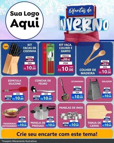 Modelo de Rede Social para Feed Instagram com o tema Ofertas de Inverno para Utilidades Domésticas