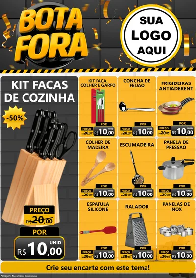 Modelo de Encarte para Encarte A4 Vertical com o tema Bota Fora para Utilidades Domésticas