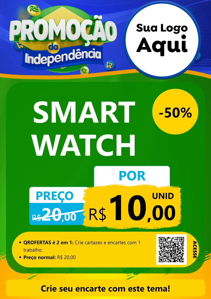Modelo de Cartaz para Cartaz A4 Vertical com o tema Promoção da Independência para Informática