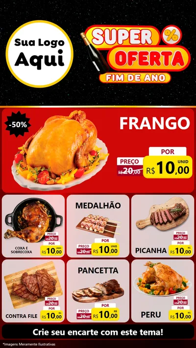 Modelo de Rede Social para Stories com o tema Super Oferta Fim de Ano para Assados