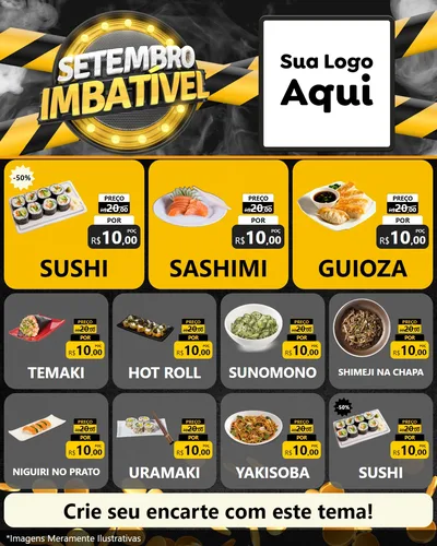 Modelo de Rede Social para Feed Instagram com o tema Setembro Imbatível para Comida japonesa