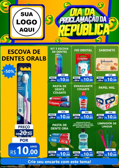 Modelo de Encarte para Encarte A4 Vertical com o tema Dia Da Proclamação da República para Higiene Pessoal