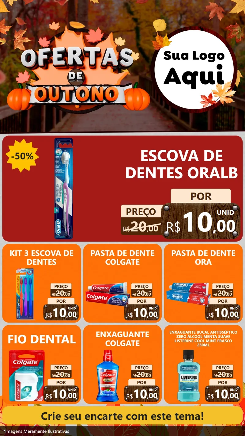 Modelo de Rede Social para Stories com o tema Ofertas de Outono para Higiene Pessoal