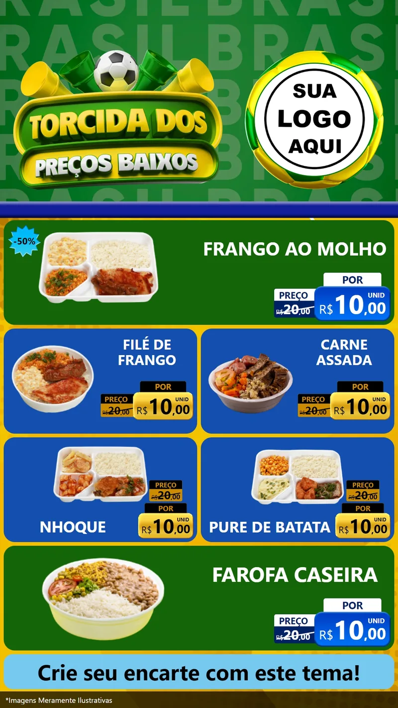 Modelo de TV para TV Vertical com o tema Torcida dos Preços Baixos para Restaurante