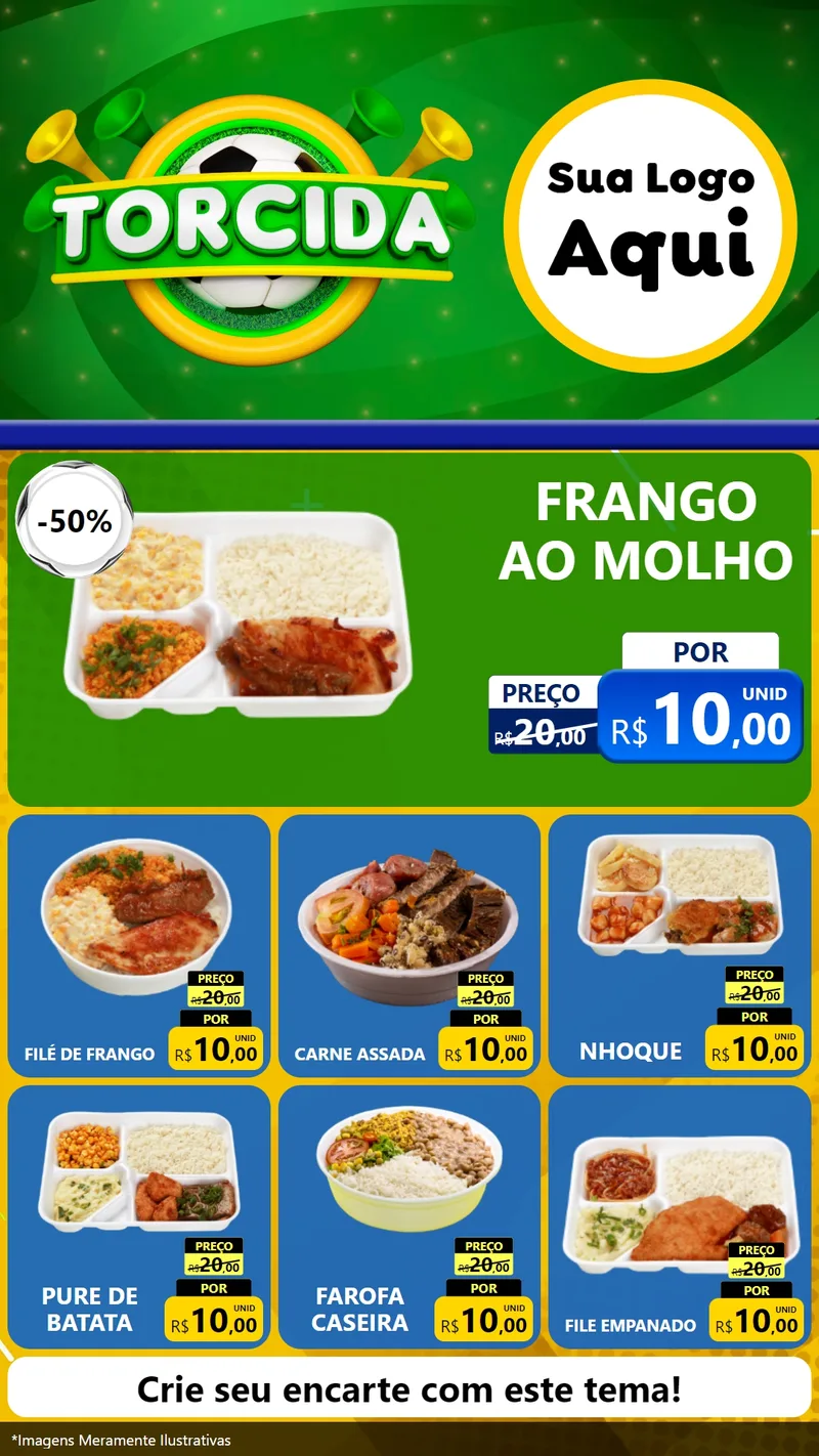 Modelo de Rede Social para Stories com o tema Torcida para Restaurante