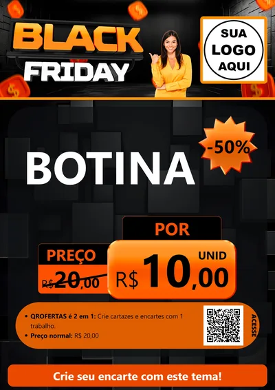 Modelo de Cartaz para Cartaz A4 Vertical com o tema Black Friday para Agropecuária