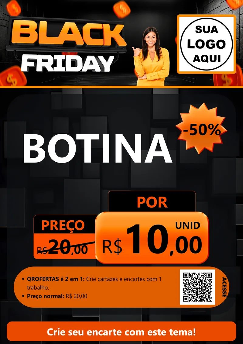 Modelo de Cartaz para Cartaz A4 Vertical com o tema Black Friday para Agropecuária