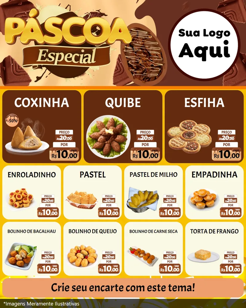 Modelo de Rede Social para Feed Instagram com o tema Páscoa Especial para Salgadaria