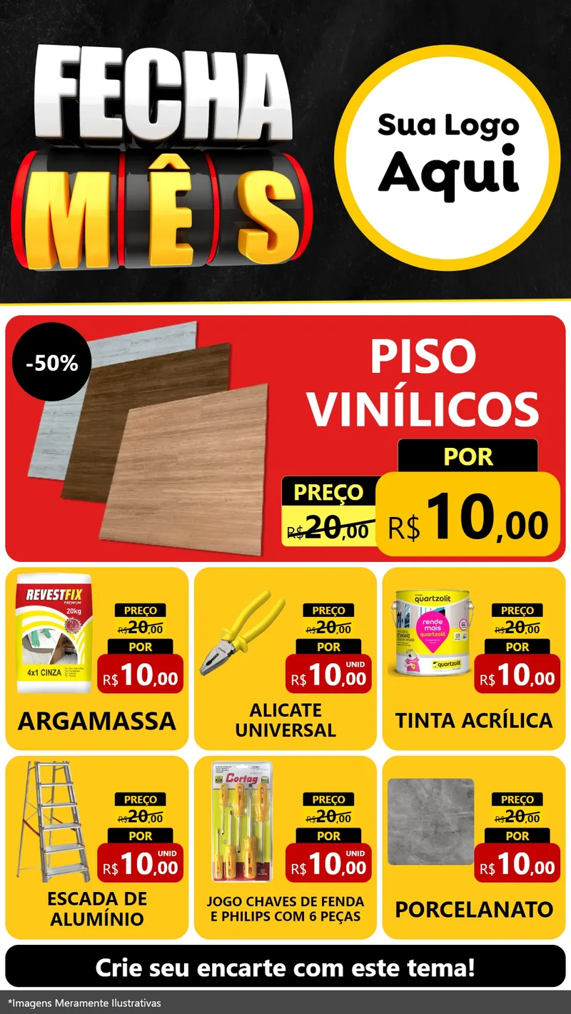 Modelo de Rede Social para Stories com o tema Fecha Mês para Material para Construção