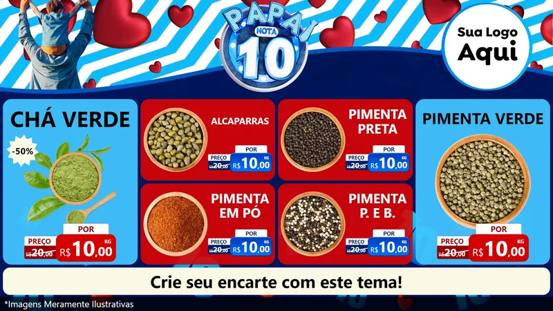 Modelo de TV para TV Horizontal com o tema Papai Nota 10 para Produtos Naturais