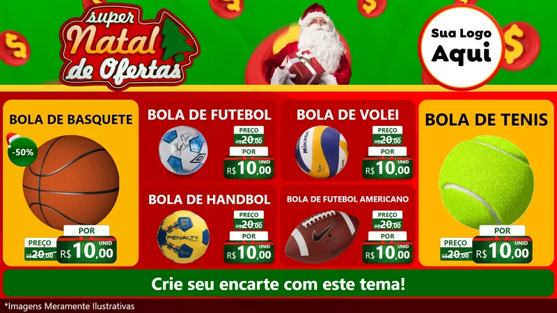 Modelo de TV para TV Horizontal com o tema Super Natal de Ofertas para Artigos Esportivos