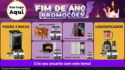 Modelo de TV para TV Horizontal com o tema Fim de Ano Promoções para Móveis e Eletro