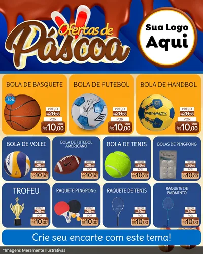 Modelo de Rede Social para Feed Instagram com o tema Ofertas de Páscoa para Artigos Esportivos