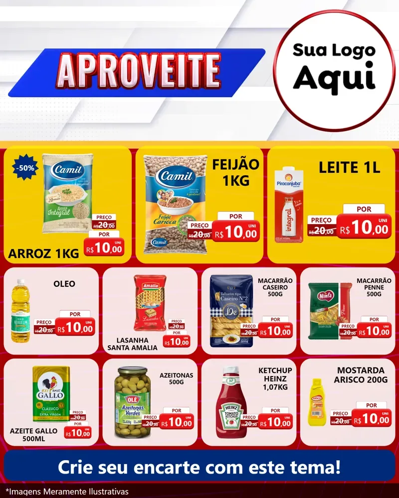 Modelo de Rede Social para Feed Instagram com o tema Aproveite para Supermercado