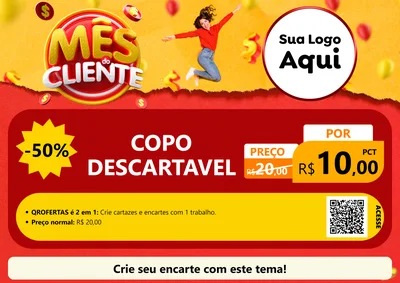 Modelo de Cartaz para Cartaz A4 Horizontal com o tema Mês do Cliente para Embalagens
