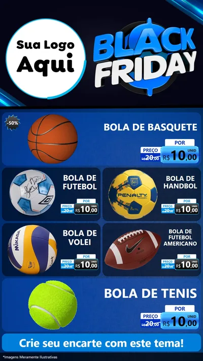 Modelo de TV para TV Vertical com o tema Black Friday para Artigos Esportivos