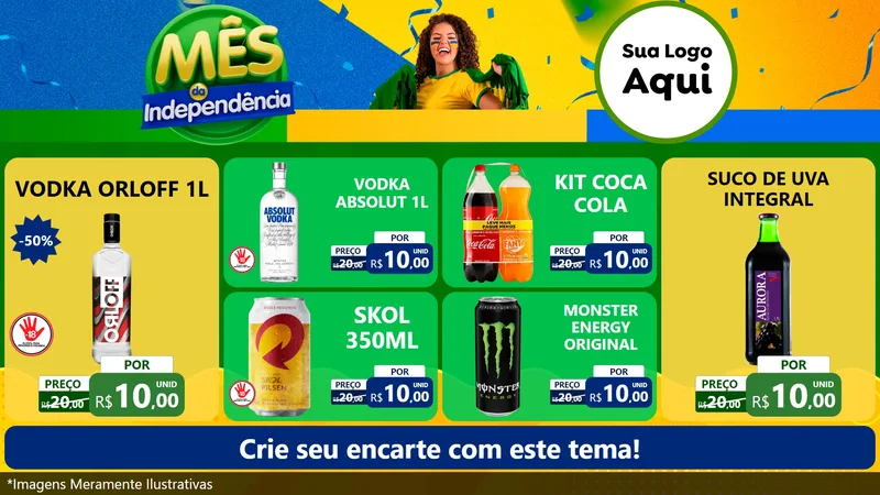 Modelo de TV para TV Horizontal com o tema Mês da Independência para Distribuidora de bebidas