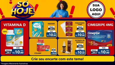 Modelo de TV para TV Horizontal com o tema Só Hoje! para Farmácia
