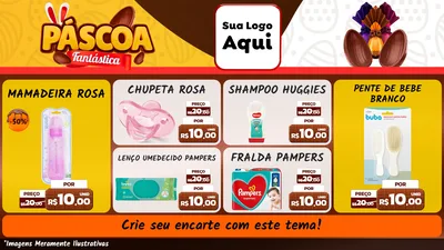 Modelo de TV para TV Horizontal com o tema Páscoa Fantástica para Bebês