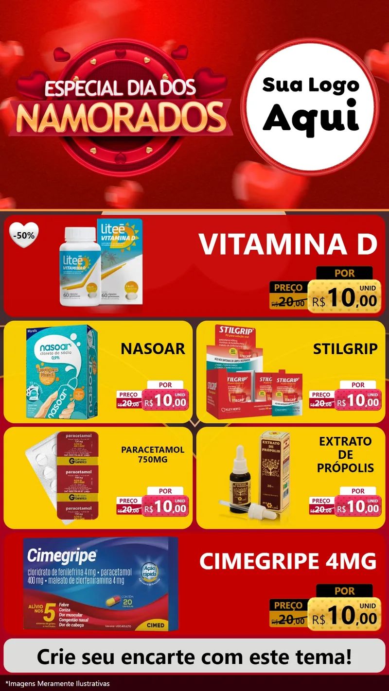 Modelo de TV para TV Vertical com o tema Especial Dia Dos Namorados para Farmácia