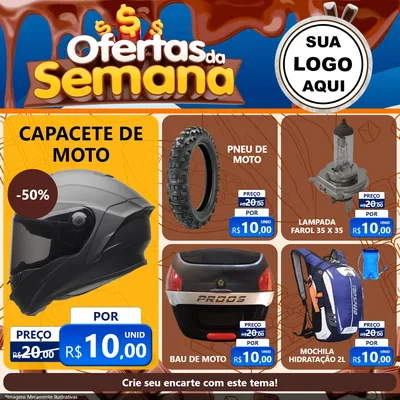 Modelo de Rede Social para Feed Facebook com o tema Ofertas da Semana - Páscoa para Moto peças