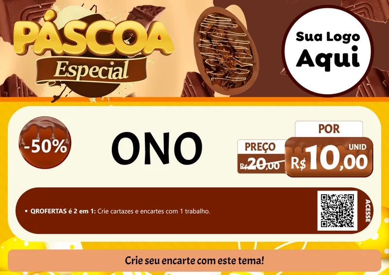 Modelo de Cartaz para Cartaz A4 Horizontal com o tema Páscoa Especial para Óticas