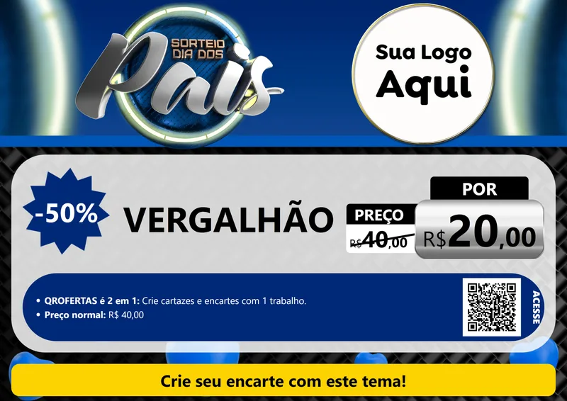 Modelo de Cartaz para Cartaz A4 Horizontal com o tema Sorteio Dia Dos Pais para Ferragens