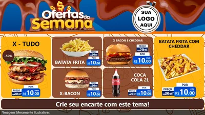 Modelo de TV para TV Horizontal com o tema Ofertas da Semana - Páscoa para Hamburgueria