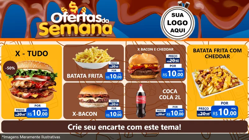 Modelo de TV para TV Horizontal com o tema Ofertas da Semana - Páscoa para Hamburgueria