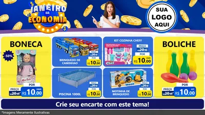 Modelo de TV para TV Horizontal com o tema Janeiro da Economia para Brinquedos