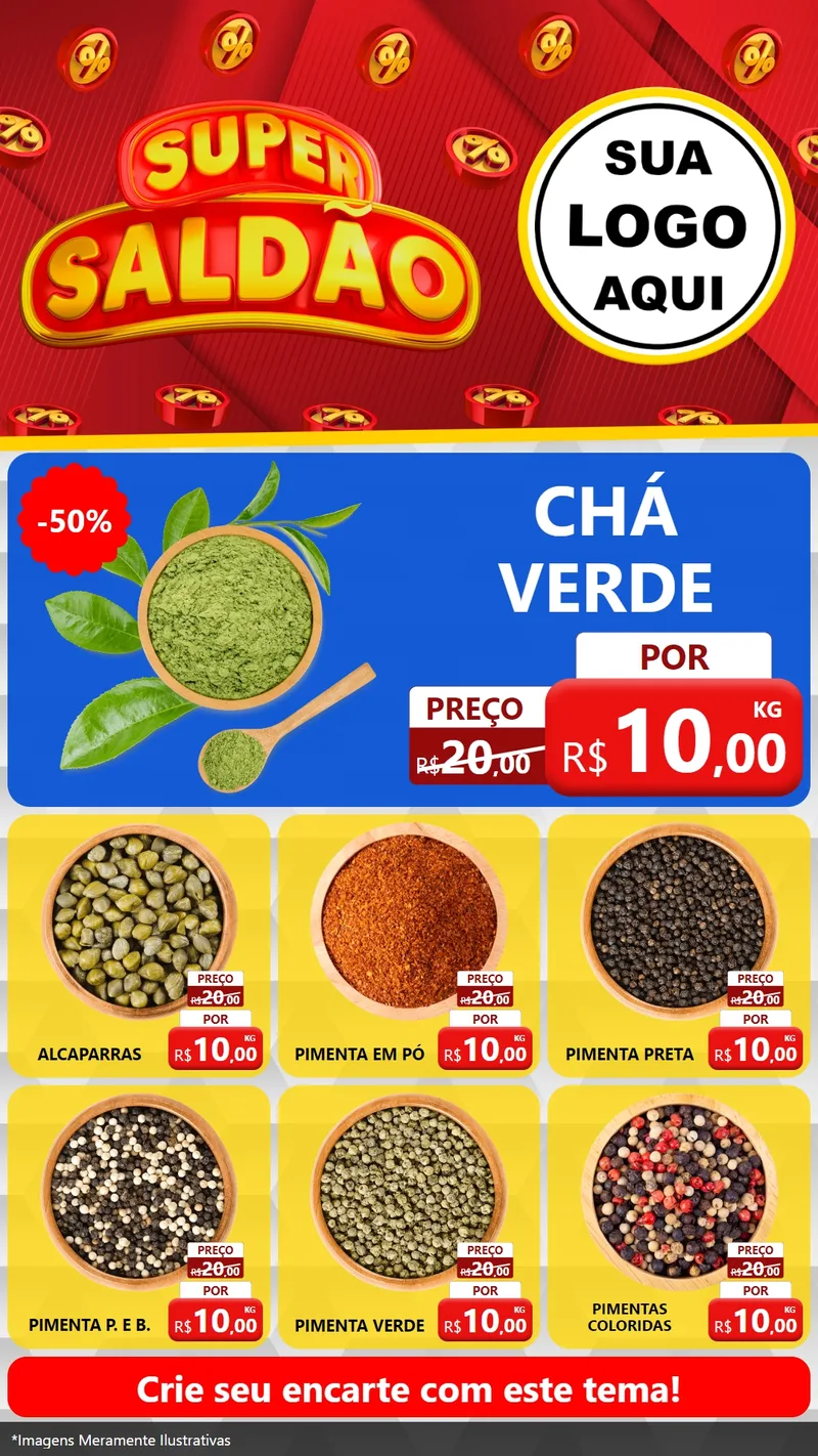 Modelo de Rede Social para Stories com o tema Super Saldão para Produtos Naturais