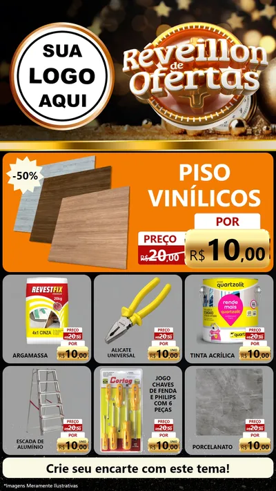 Modelo de Rede Social para Stories com o tema Réveillon de Ofertas para Material para Construção