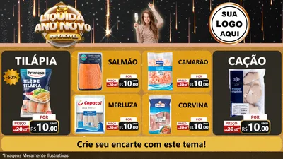 Modelo de TV para TV Horizontal com o tema Liquida Ano Novo Imperdível para Peixaria