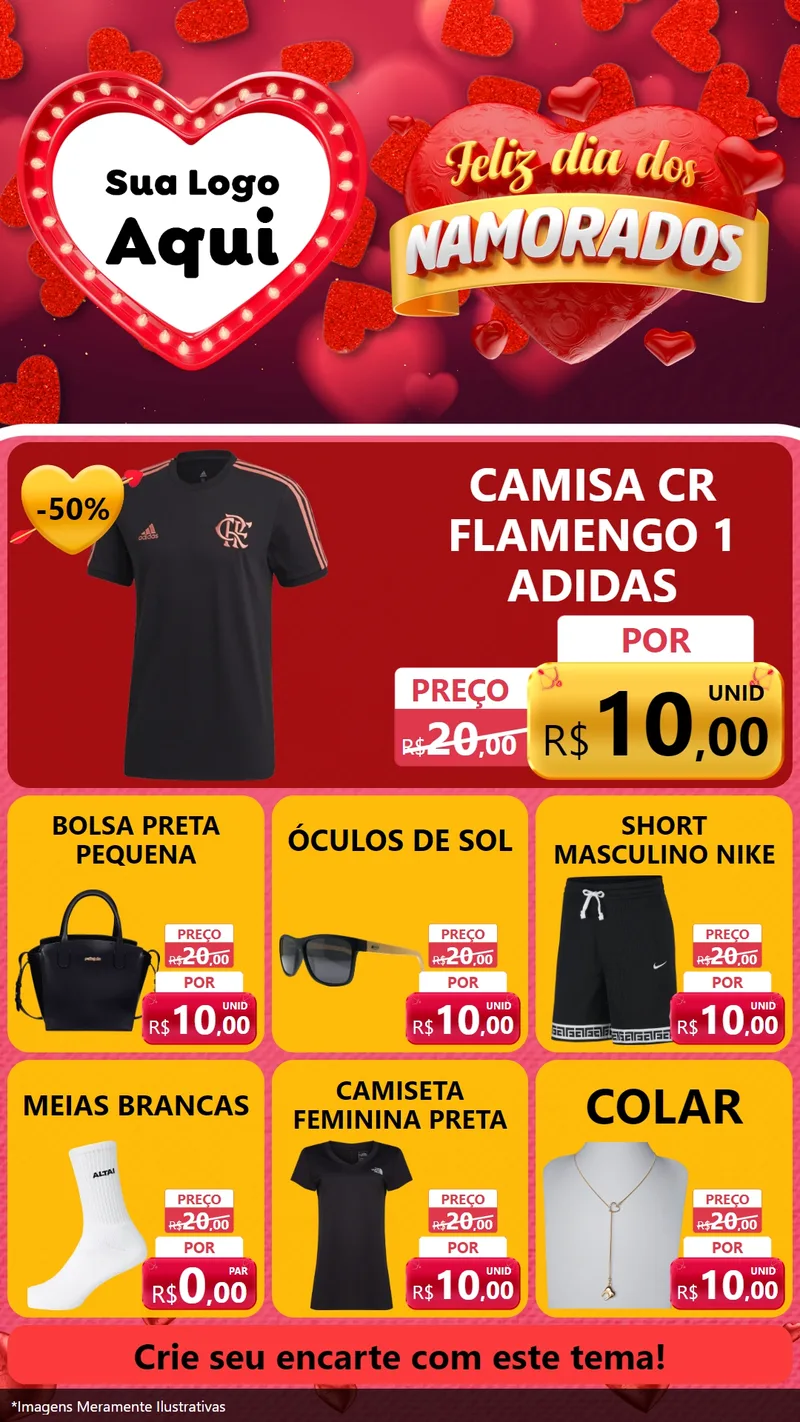 Modelo de Rede Social para Stories com o tema Feliz Dia Dos Namorados para Roupas e acessórios