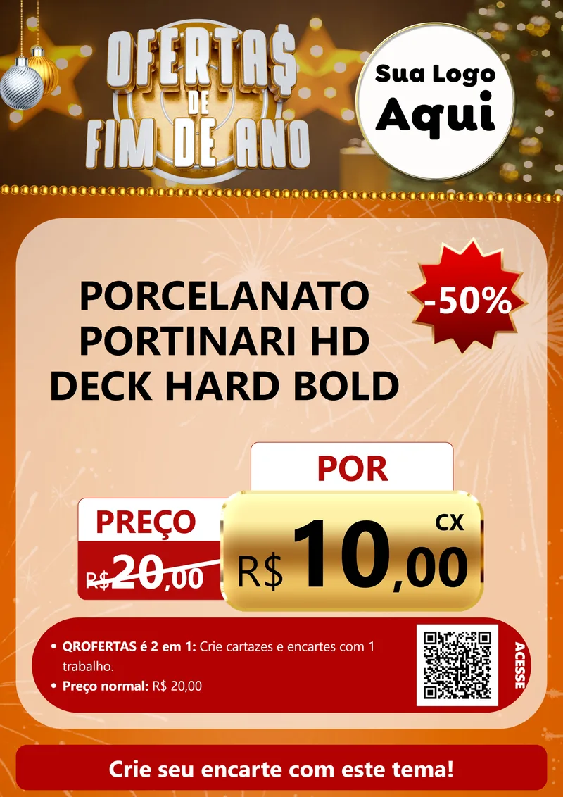 Modelo de Cartaz para Cartaz A4 Vertical com o tema Ofertas de Fim de Ano para Pisos e revestimentos
