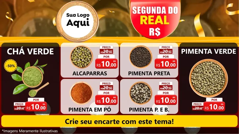 Modelo de TV para TV Horizontal com o tema Segunda do Real para Produtos Naturais