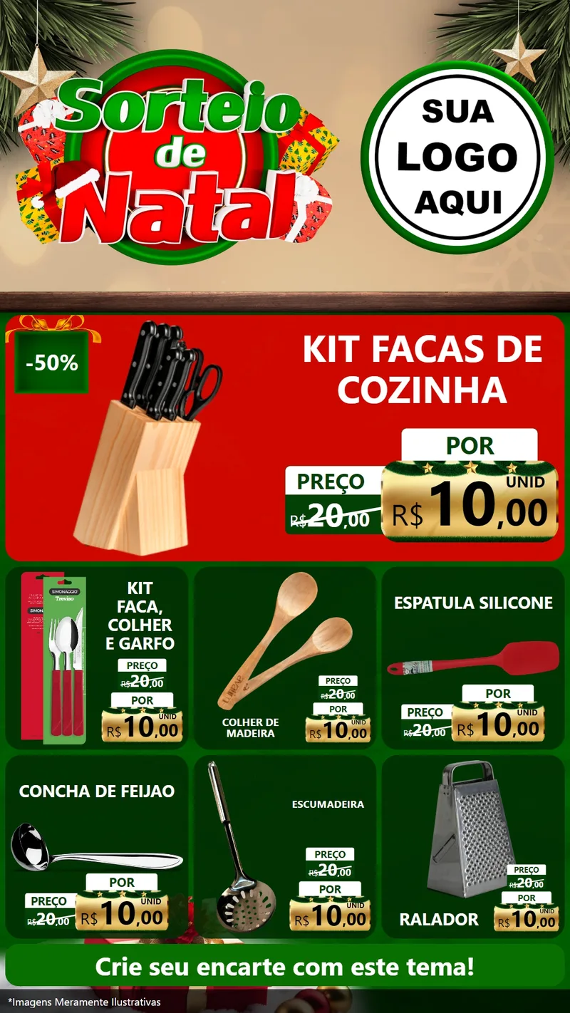 Modelo de Rede Social para Stories com o tema Sorteio de Natal para Utilidades Domésticas