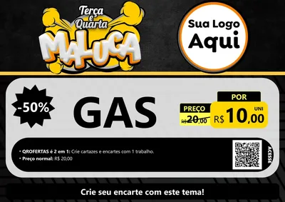 Modelo de Cartaz para Cartaz A4 Horizontal com o tema Terça e Quarta Maluca para Água e gás