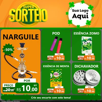 Modelo de Rede Social para Feed Facebook com o tema Super Sorteio para Tabacaria