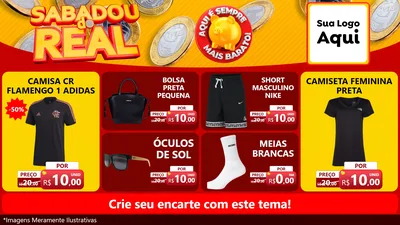 Modelo de TV para TV Horizontal com o tema Sabadou do Real para Roupas e acessórios