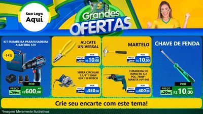 Modelo de TV para TV Horizontal com o tema Grandes Ofertas para Maquinas e Ferramentas