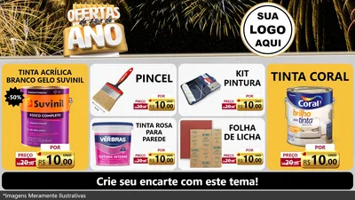 Modelo de TV para TV Horizontal com o tema Ofertas de Fim de Ano para Tintas e Ferramentas