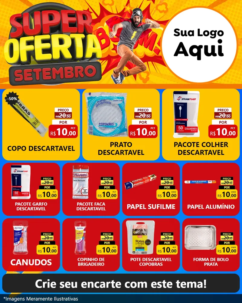 Modelo de Rede Social para Feed Instagram com o tema Super Oferta Setembro para Embalagens