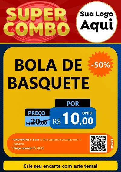 Modelo de Cartaz para Cartaz A4 Vertical com o tema Super Combo para Artigos Esportivos