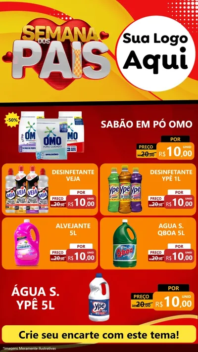 Modelo de TV para TV Vertical com o tema Semana Dos Pais para Produtos de Limpeza