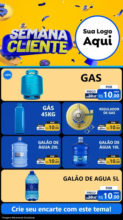Modelo de TV para TV Vertical com o tema Semana do Cliente para Água e gás