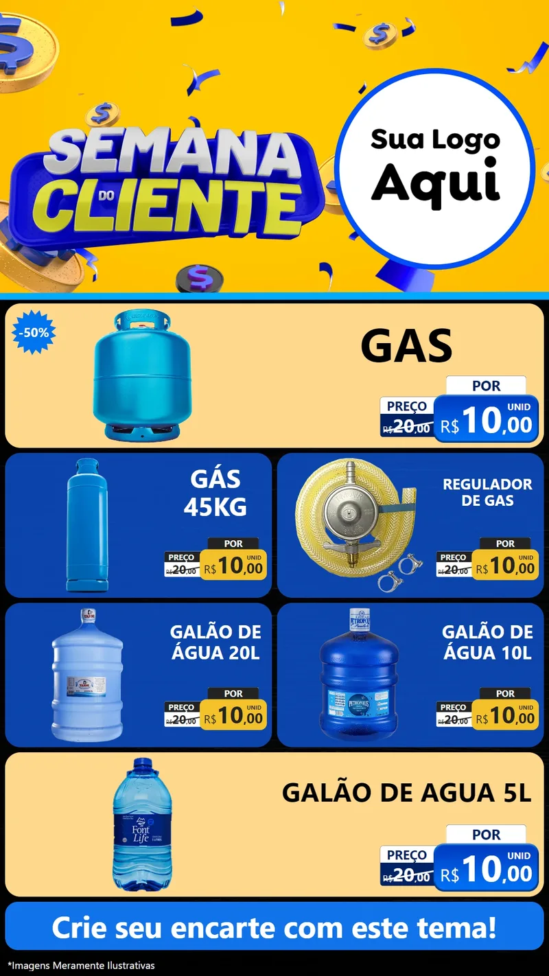 Modelo de TV para TV Vertical com o tema Semana do Cliente para Água e gás